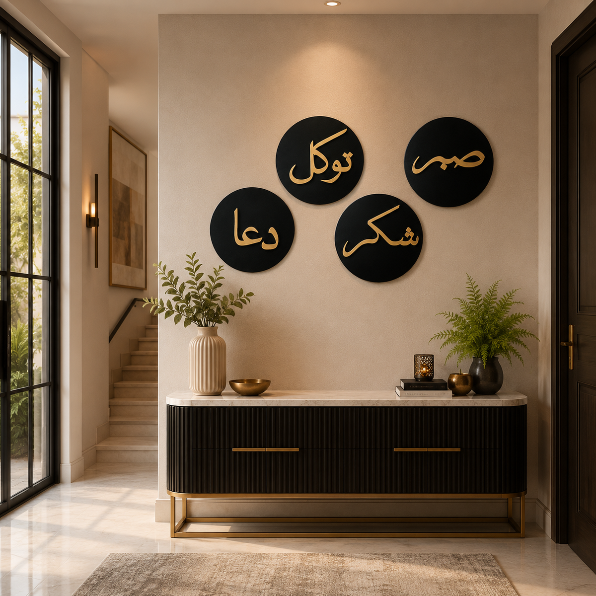 Four Rules of Life Islamic Wall Decor – Imported MDF Wooden Wall Art
