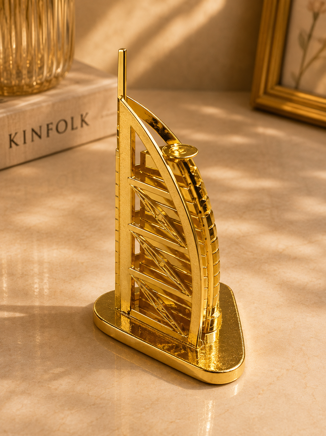Luxury Gold Burj Al Arab Replica Statue – Premium Architectural Showpiece for Home & Office Decor